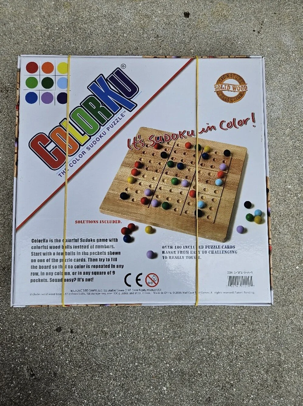 ColorKu: Color Sudoku Puzzle Solid Wood Game Board, Puzzle Cards/Expansion Packs